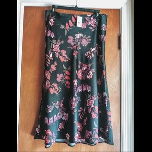 Ann Taylor Satin Midi Skirt